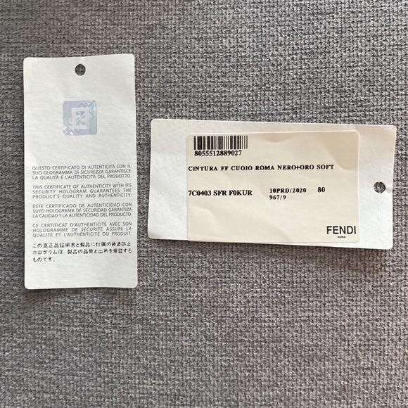 Black Fendi belt w/ gold hardware - Picture 4 of 7